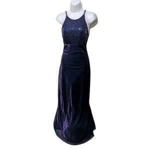 Morgan & Co. Midnight Blue Sequin Maxi Dress